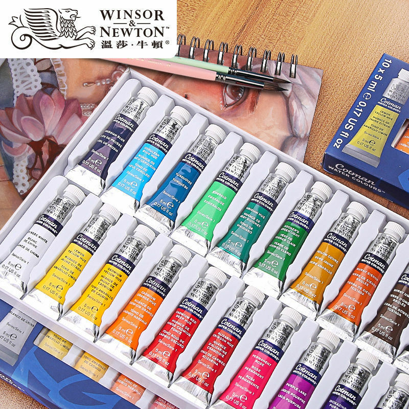 Winsor & Newton Cotman Set di pittura ad acquerello, 10/20 colori, tubo da 5ml pittura ad acqua forniture per pittura artistica