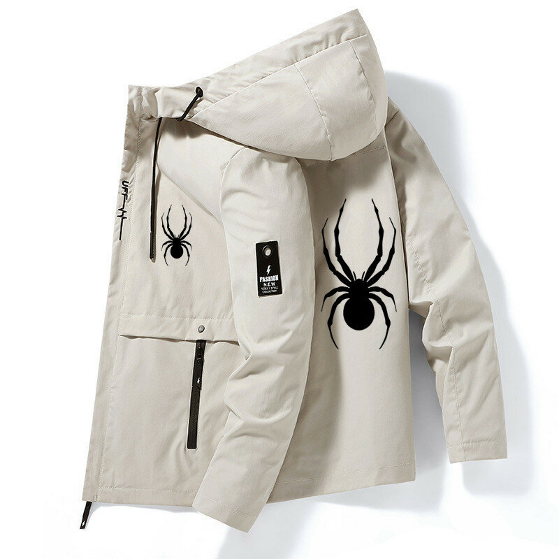 Autumn Winter Lightweight Men Jacket with Hood with Waterproof and Windproof Zipper Outdoor Fashion Men Sports Jacket Top