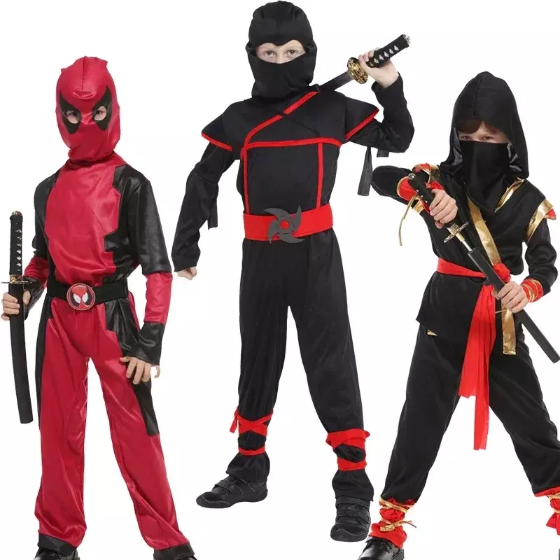 Anime Ninja Cosplay Kostuum Voor Kinderen Martial Arts Fancy Kerst Carnaval Feest Cadeau Geen Wapen