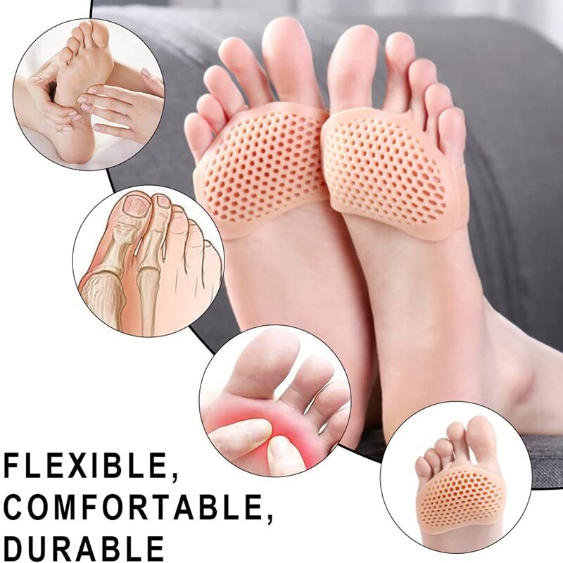 Silikonowe poduszki pod śródstopie żel przodostopia pięty ochraniacze pięt Pad podeszwowy Fasciitis kobiety mężczyźni ból stóp zapobieganie