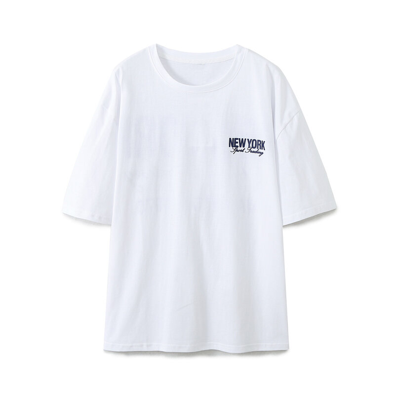 T-shirt basic da donna t-shirt da donna a maniche corte con scollo a o casual t-shirt stampata allentata t-shirt da donna versatile top