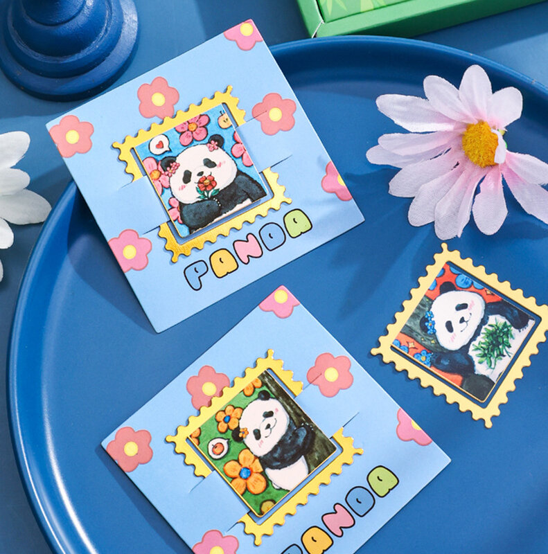 Marcapáginas de Metal para estudiantes, serie de sellos de Panda, elegante, recuerdos de Turismo, regalos de viaje, carpeta de libros, 2024