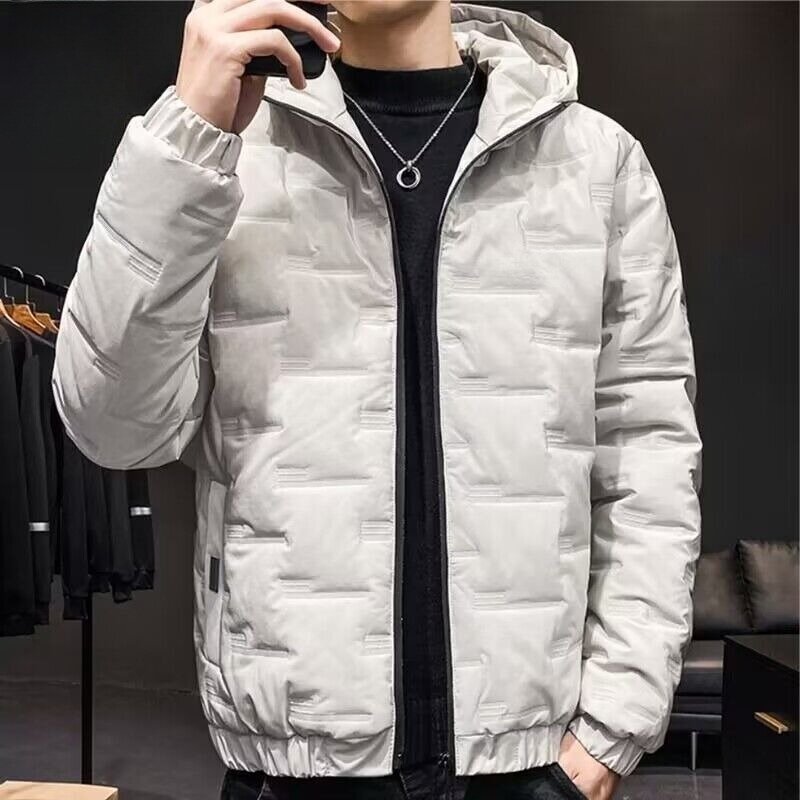 2023 New Men Down Cotton Coat Winter Mid-length Loose Jacket Thicken Windbreak Warm Parkas Hooded Outwear Leisure Overcoat