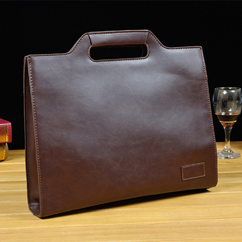 Business PU Leather Briefcases Men Luxury Office Handbag Large Capacity Shoulder Messenger Bag Male Casual File Tote