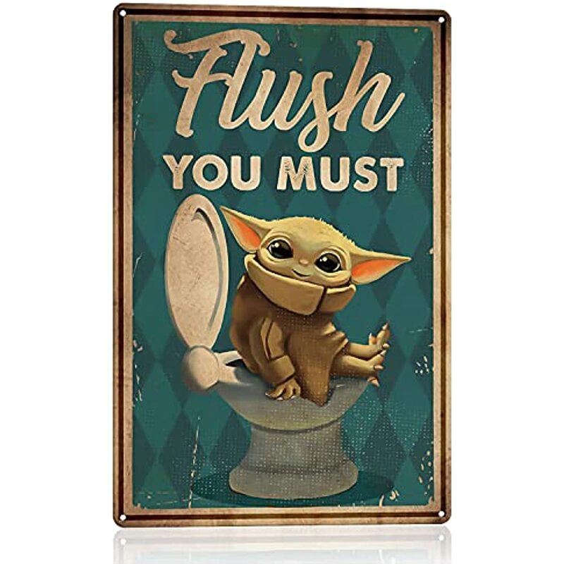 Funny Bathroom Metal Tin Sign Wall Decor, Must Tin Sign for Office/Home/Classroom Bathroom Decor Gifts Best Decor- 8x12 Inch