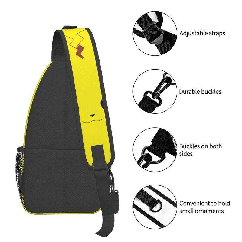 Симпатичная сумка-слинг Pikachu, стильные аксессуары для мужчин и женщин, нагрудная сумка с покемоном