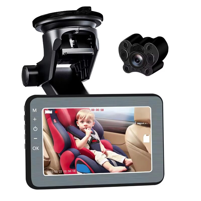 كاميرا المقعد الخلفي للسيارة لعرض الطفل ، مرآة فيديو ، 5"