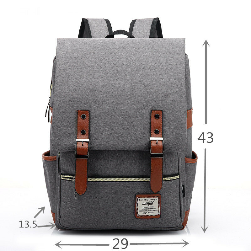 Винтажный холщовый рюкзак для ноутбука 16 дюймов, для женщин и мужчин, дорожные удобные ретро сумки, повседневные школьные ранцы для подростков