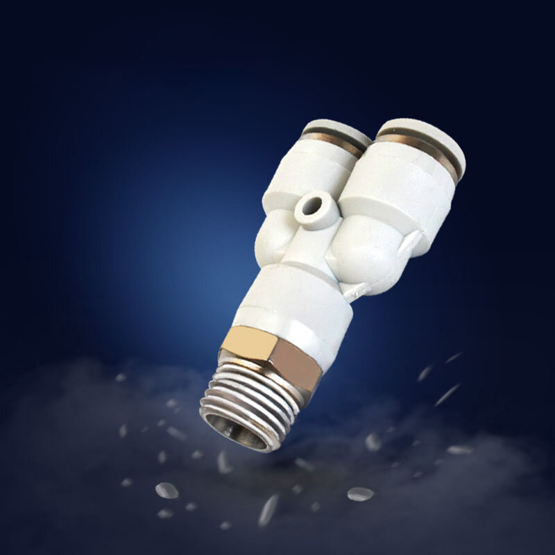 White Y-type PX Threaded Three-Way Quick Connector Pneumatic Quick Connector PX Gas Pipe Cylinder Solenoid Valve Connector