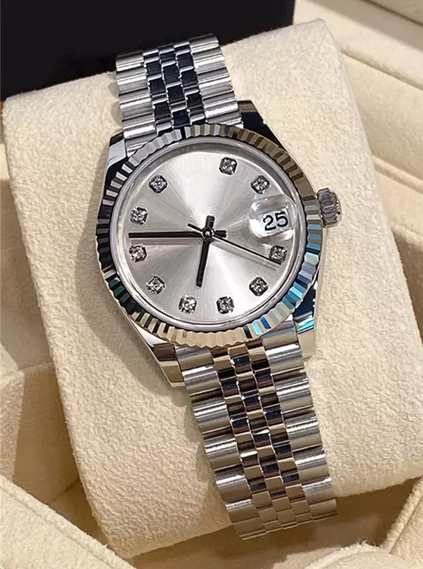 Jam tangan wanita ukuran kecil elegan dengan jam gerakan mekanis otomatis lensa safir tahan air gesper sangat sederhana