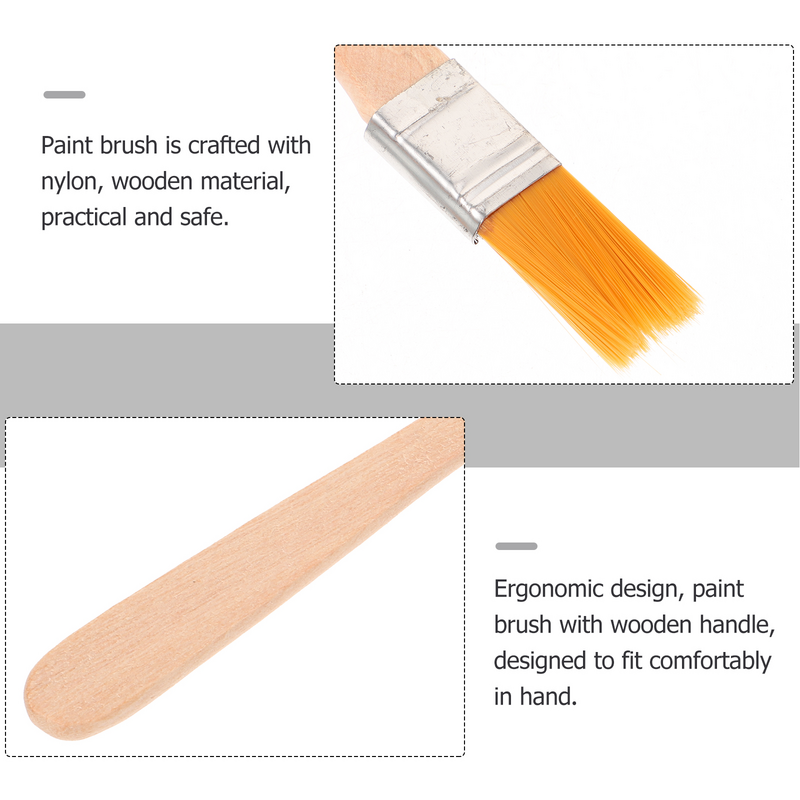 6 pcs Paint Brushes For Kids For Kids For Kids Small Pain Nylon Pain Wooden Handle Pain Reusable Portable Pain