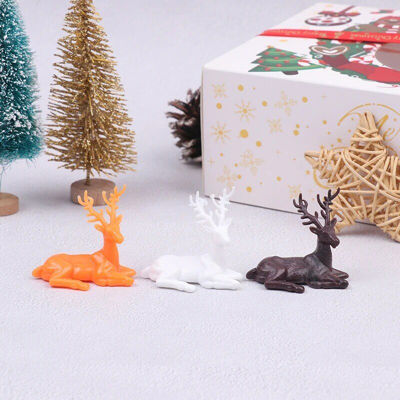 Estatua de ciervo de alce de plástico, estatuilla de Arte de Reno de Navidad nórdico, artesanía, adorno para el hogar, Decoración de mesa, regalo de fiesta, utilería de jardín, 1 pieza