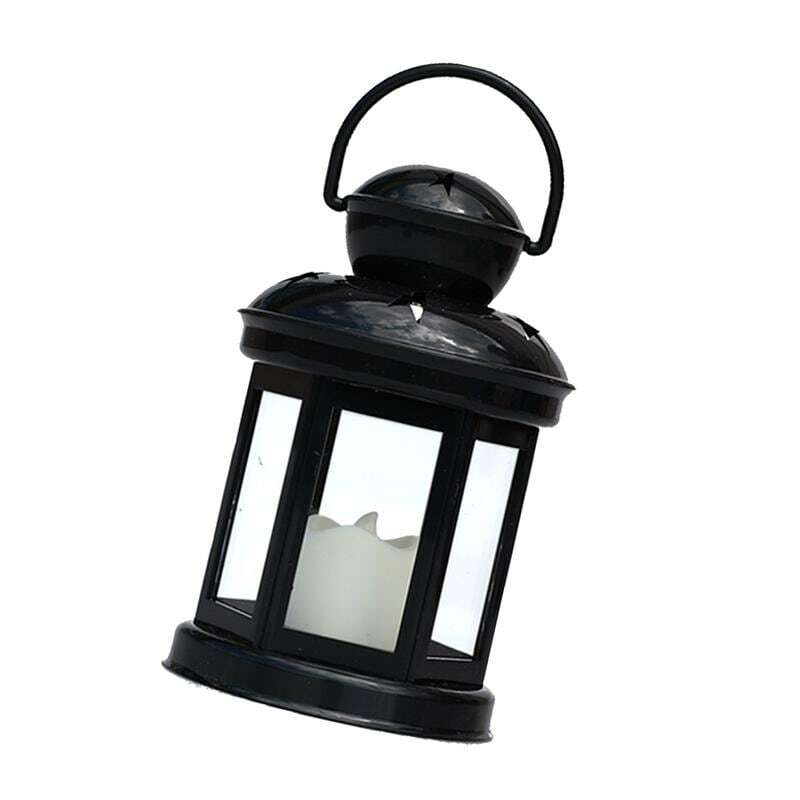 Lanterne Decorative rustiche lanterna per impiccagioni in stile Vintage con lanterna a batteria per esterni con candela senza fiamma tremolante a LED