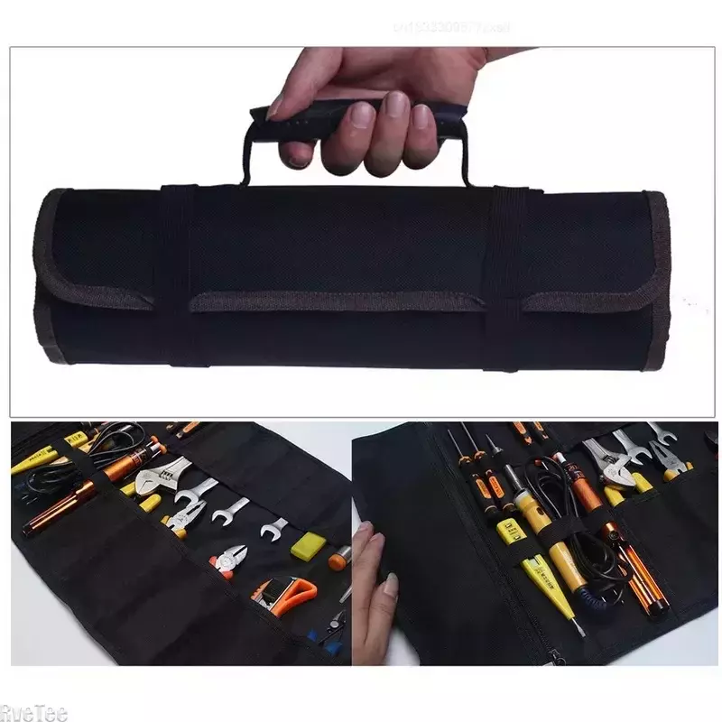 Impermeável Hand Roller Tool Bags, Oxford Canvas, Hardware Ferramentas de armazenamento, 22 bolsos, Folding Wrench Roll, Pacote de Instrumento de Transporte