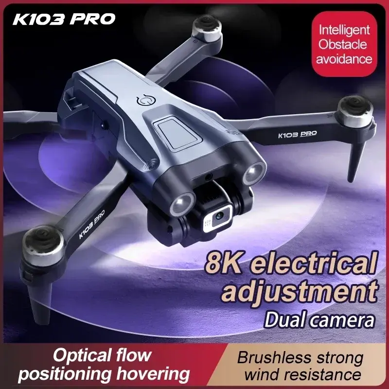 Dron K103 PRO sin escobillas, GPS, láser, evitación de obstáculos, posicionamiento de flujo óptico, HD, 4K-8K, cámara Dual, helicóptero de juguete