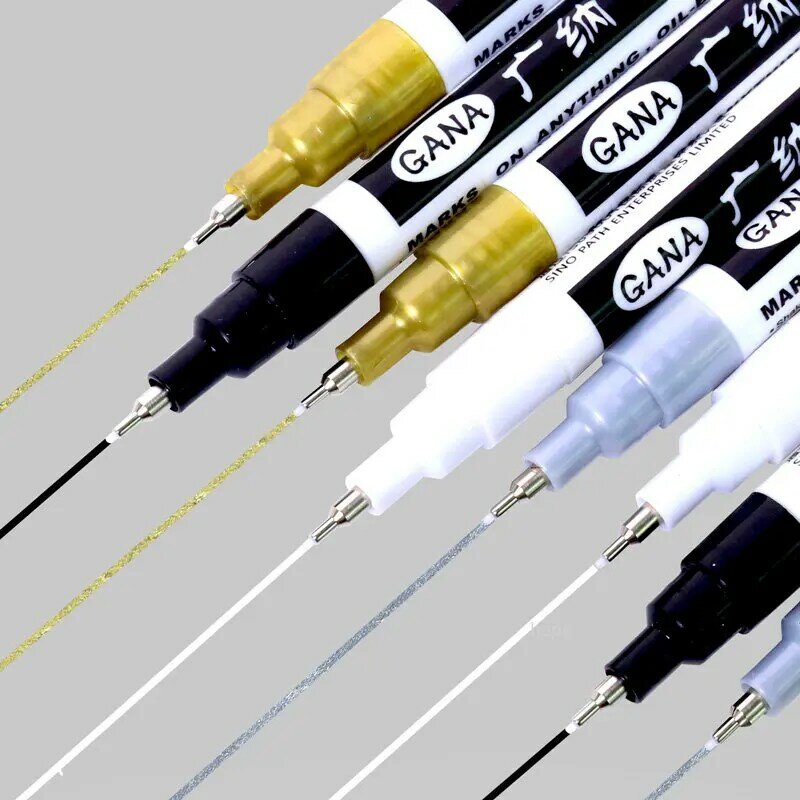 Paint Pen 4 Colors 0.7mm Extra Fine Point Paint Marker Non-toxic Waterproof Permanent Marker Pen for Cards, Posters, Rock Mugs