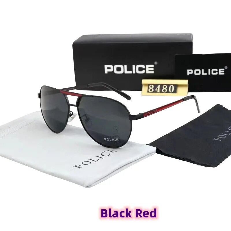 Óculos Polarizados Police para Mulheres, Óculos com Moldura Grande, Resistente UV, Novo