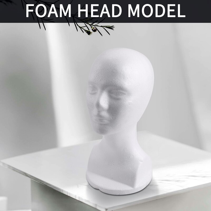 Manequim Foam Head Model, Óculos, Chapéu, Peruca Display Stand