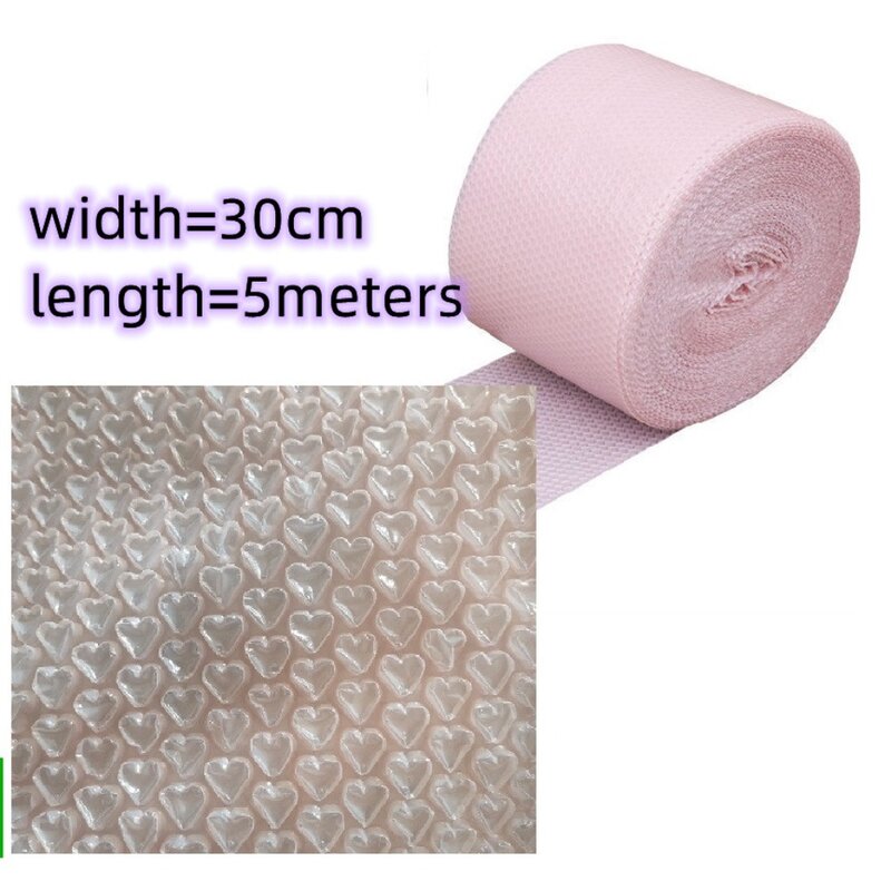 30cm x 5 metri/Roll Bubble Mailers per confezione regalo Shockpoof Packing Wrap Love Heart Bubble Film Mailing all'ingrosso