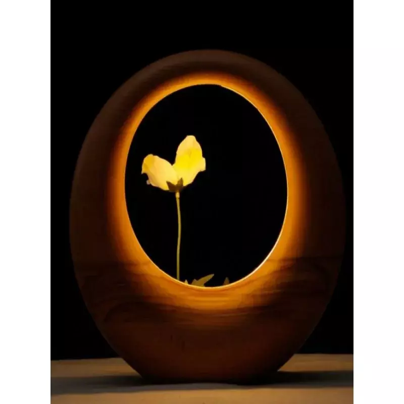 Lampu meja kayu solid cahaya bulan, pembanding kreatif remote kontrol pelindung mata festival malam kecil dapat memimpin