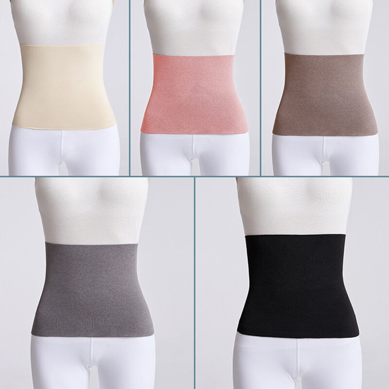 Protetor de barriga elástico feminino, unissex cummerbund, suporte térmico para cintura, pressão traseira do abdômen, desgaste interno mais quente, inverno
