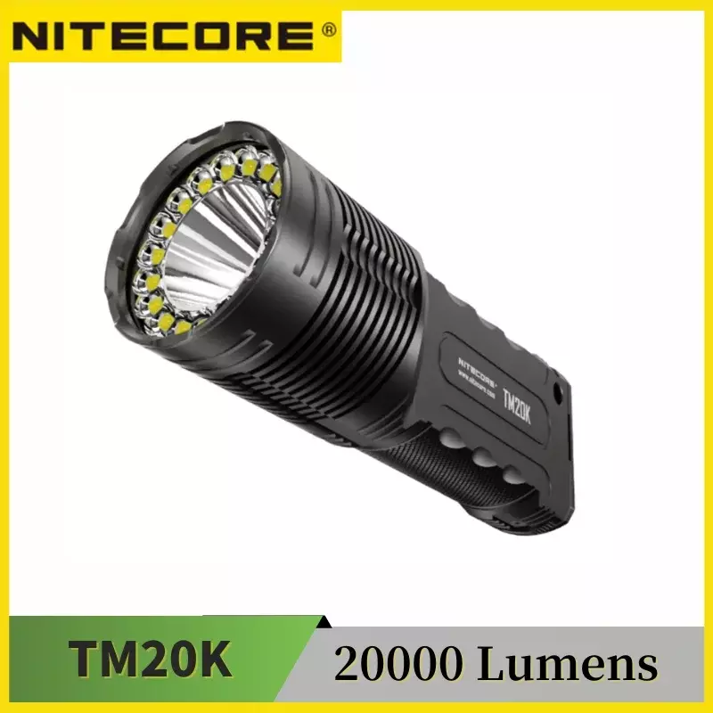 Nitecore-TM20K lanterna tática, 20000lumens, 19 x XP-L2 leds, USB recarregável, bateria embutida, holofote, holofote