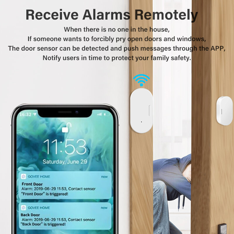 Tuya Smart Zigbee czujnik drzwi otwarty/zamknięty detektor Alarm domowy ochronny zabezpieczający inteligentne sterowanie życiem za pośrednictwem Alexa Google Home