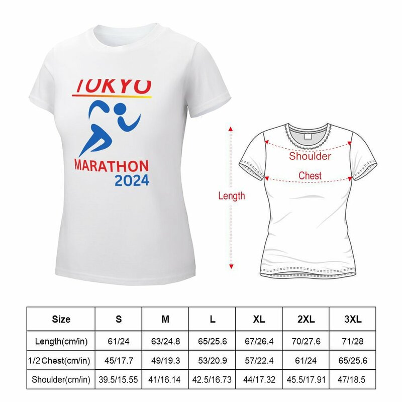 Tokyo Marathon 2024เสื้อยืดแขนสั้นผู้หญิงเสื้อผ้าผู้หญิงเสื้อผ้าหน้าร้อนฤดูร้อน
