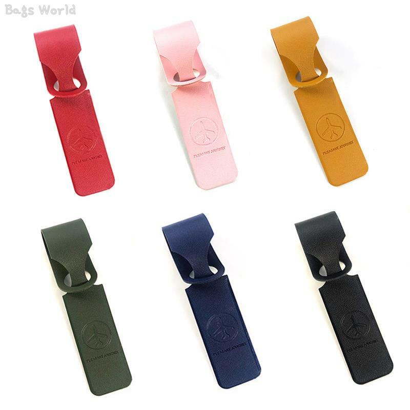 1x PU Leather Luggage Tag Portable Suitcase Identifier Label Baggage Boarding Bag Tag Name ID Address Holder Travel Accessories