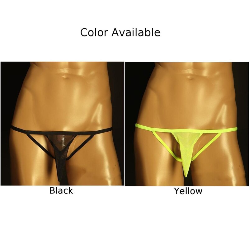 Men Sexy Briefs Underwear Low Waist Pouch Panties Mesh Hollow Out Lingerie Thong Peni Hollow Out See Through G-string