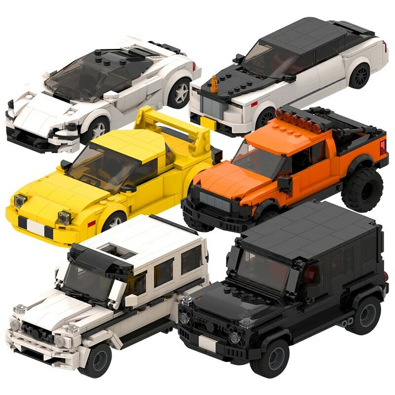 Bloques de construcción MOC Speed City Car para niños, juguete de ladrillos para armar supercoche de carreras clásico, garaje creativo, 2022