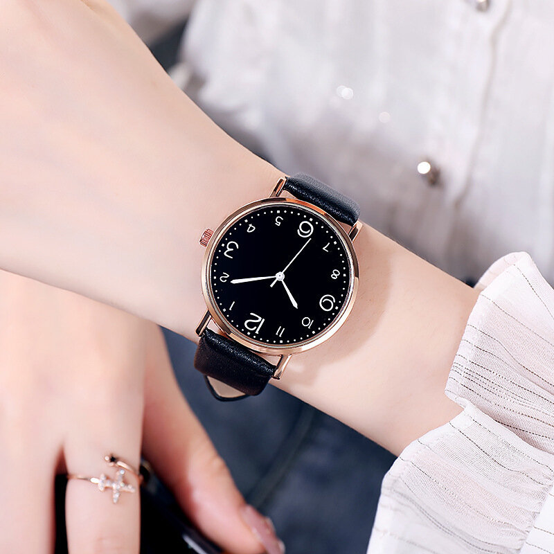 Nieuwe Vrouwen Luxe Quartz Legering Horloge Dames Fashion Rvs Dial Casual Bracele Horloge Lederen Horloge Zegarek Damski