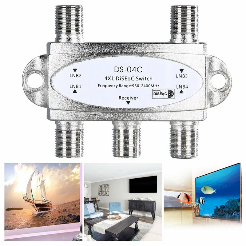 New TV DiSEqC Switch 4x1 DiSEqC Switch Satellite Antenna Flat LNB Switch For TV Receiver High Quality For Satellite Receiver