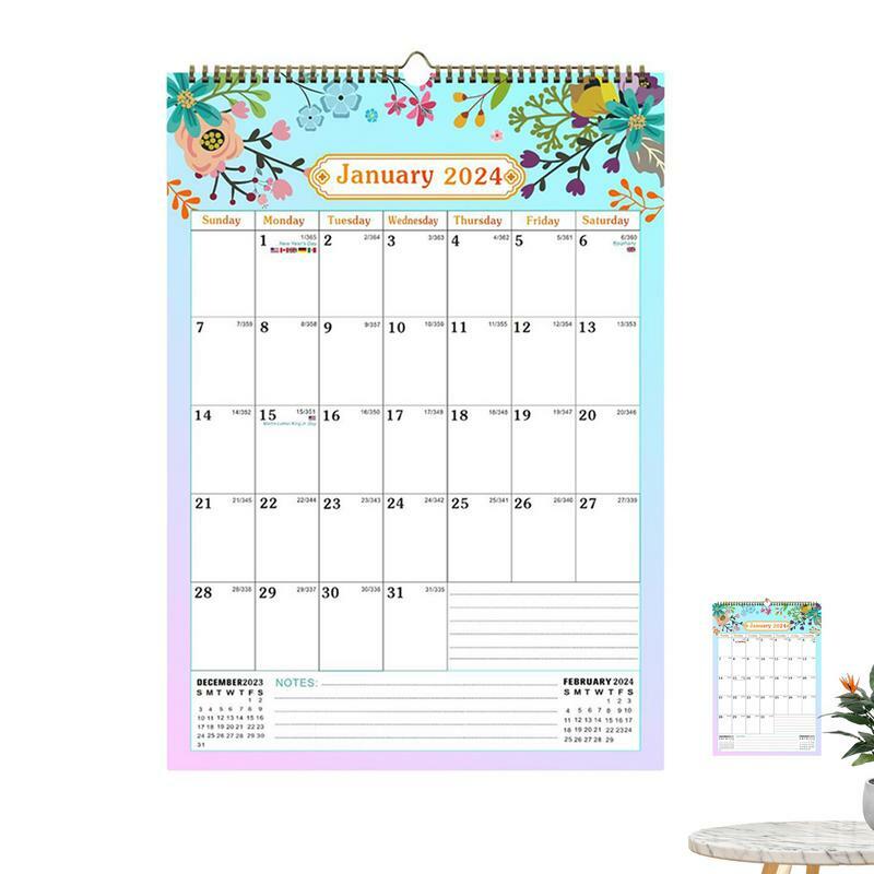 Calendario mensual de 2024 meses para ver el hogar, planificador familiar de 2024 meses, calendario mensual, planificador de pared de enero de 2024 a junio de 2025