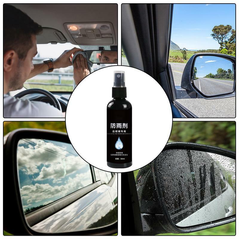 Spray anti-buée pour rétroviseur, spray universel bloquant l'eau, verre polyvalent, produits d'entretien pour vitres de voiture, rétroviseur, 50ml