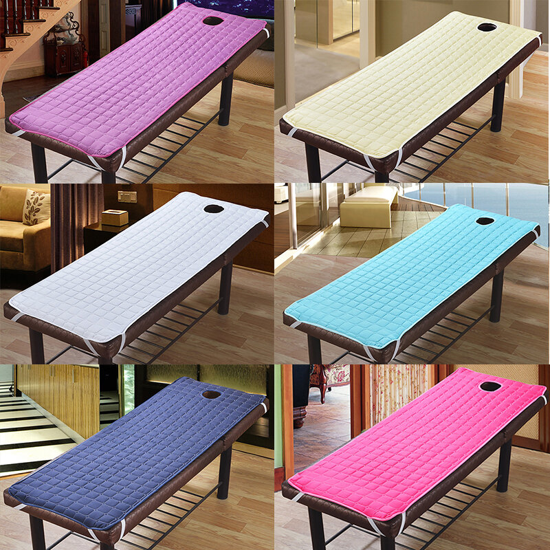 Simple Solid Color Massage Bed Sheet with Breath Hole Treatment Skin-Friendly Bed Cover 185*70cm for Massage Table Beauty Salon