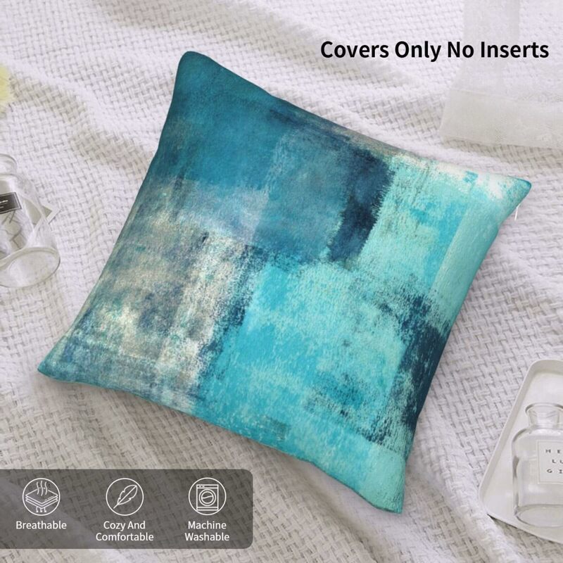 Square Throw Pillow Case with Zipper for Sofa,Abstract Art Painting,Zippered,Modern Decorative Cushion Cover,Super Soft, 2 Packs