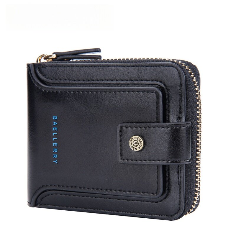Men wallet PU leather fashion multi slot card holder men purse short zipper male fold wallets
