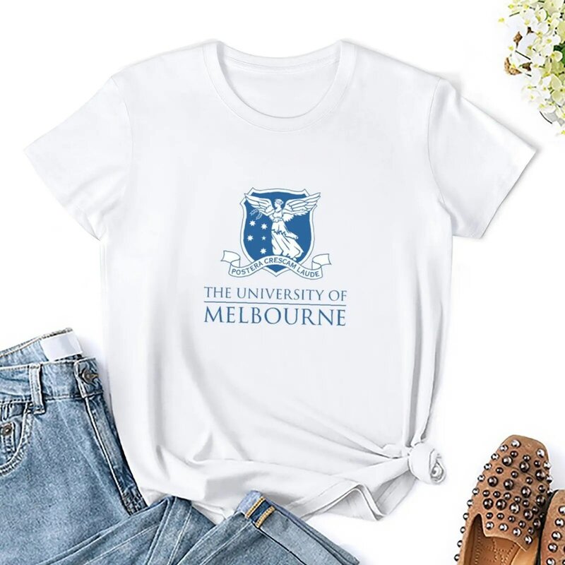 Kaus munnjengan university of melbourne oppertanian musim panas baju estetis kaus crop untuk wanita