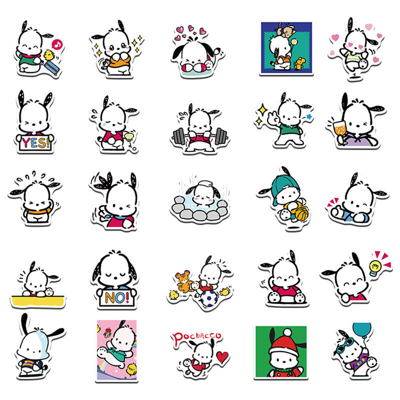 10/30/60/120pcs Kawaii Pochacco Anime Cartoon Stickers Aesthetic Decals Notebook Laptop Suitcase Cute Kids Classic Toys Sticker