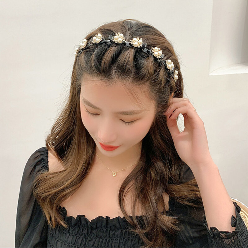 1pc Double Bangs Hairstyle ban Jewelry Hairpin Women Sports Hair Band Accessories Double Layer Bang Hairstyle Headband Hairbands
