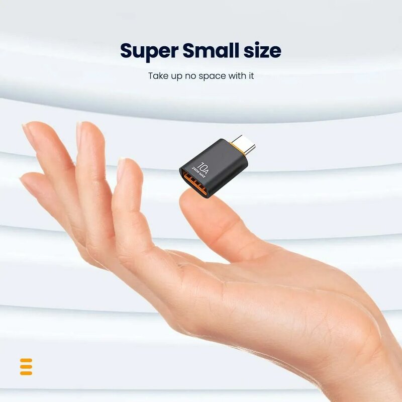 Adaptador USB 3,0 OTG a tipo C, adaptador de carga rápida macho a hembra, 10A, para Xiaomi, Samsung, ordenador portátil y PC