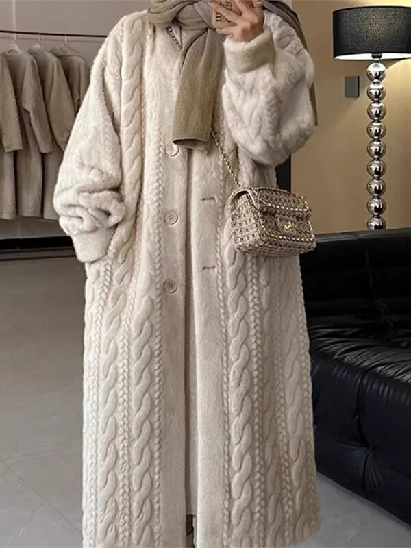 女性のための柔らかい長いフェイクファーパディングのジャケット,シックなぬいぐるみコート,良質,韓国のファッション,冬