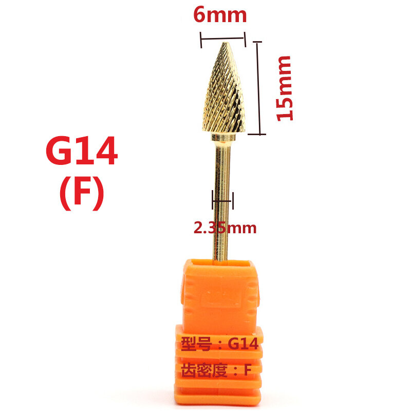5 Ukuran Bit Bor Kuku Tungsten Karbida 3/32 "Bit Pemotong Manikur Putar untuk Aksesori Bor Manikur Penghilangan Gel A2 A5 G1 G4