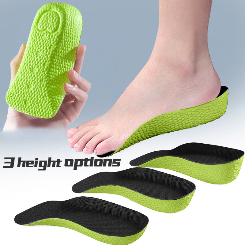 Memory Foam Insoles for Shoes Men Height Increase Templates Breathable Sweat-absorbent Insoles for Feet Running Accessorie