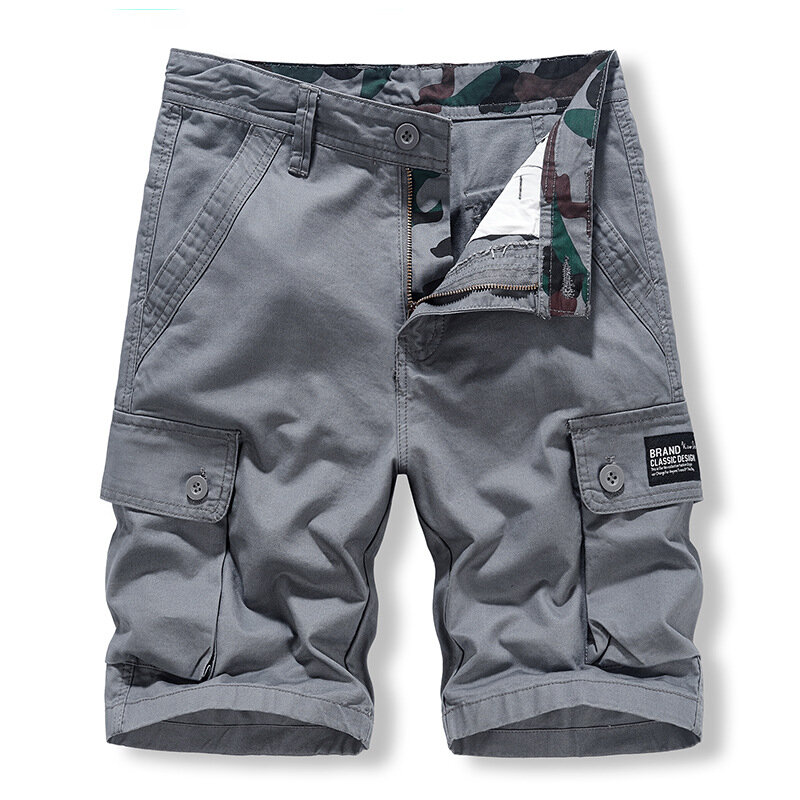 Шорты-карго мужские с несколькими карманами, уличная рабочая одежда, Хлопковые Штаны-Карго