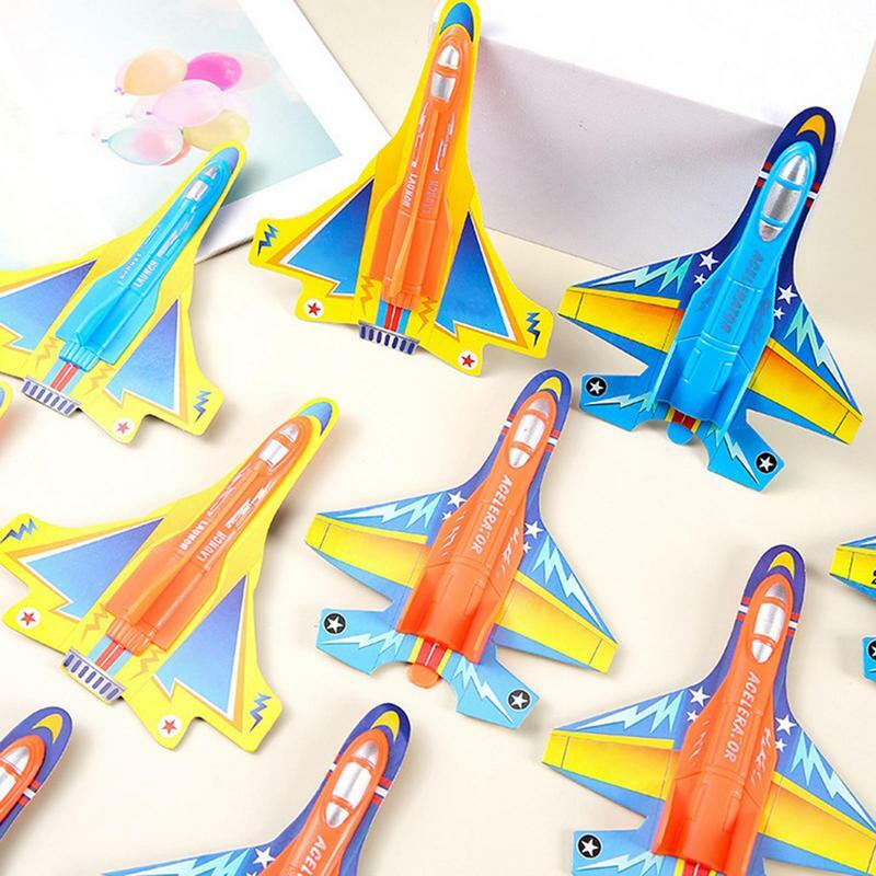 Летающие самолеты для мальчиков, планер, катапульта, летающие самолеты, игрушки с пусковой ручкой, подарки на день рождения для мальчиков и девочек