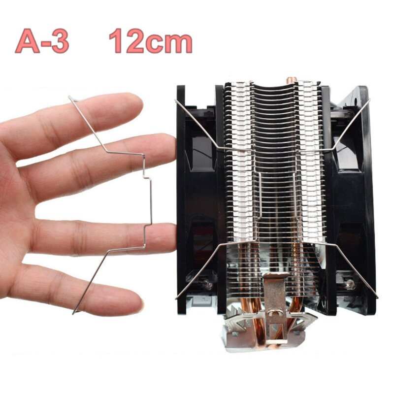2 uds hebilla ventilador soporte gancho ventilador CPU acero elástico 8cm / 9cm/ 12cm nuevo 2021
