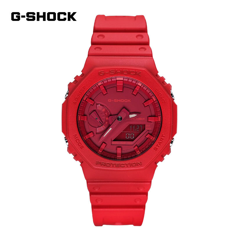 남성용 G-SHOCK 시계, 캐주얼 다기능 야외 스포츠, 충격 방지 LED 다이얼, 듀얼 디스플레이, 석영 시계, GA2100 패션