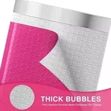Baru 100 buah pembungkus gelembung merah muda amplop surat isi gelembung pembungkus untuk kemasan segel sendiri tas pengiriman bantalan gelembung